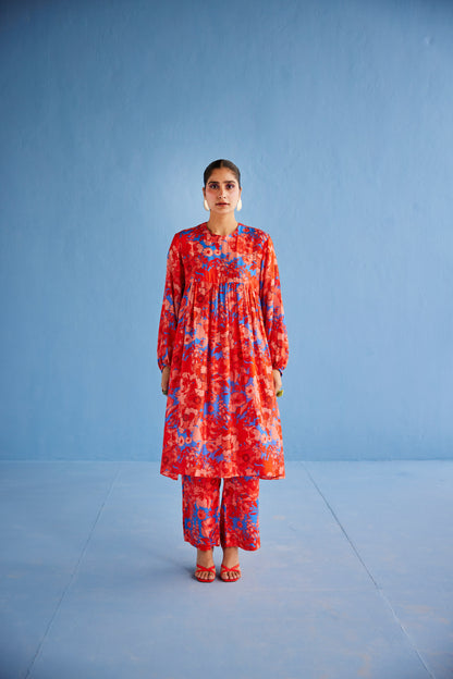 Printed Gathers Kurta Sets