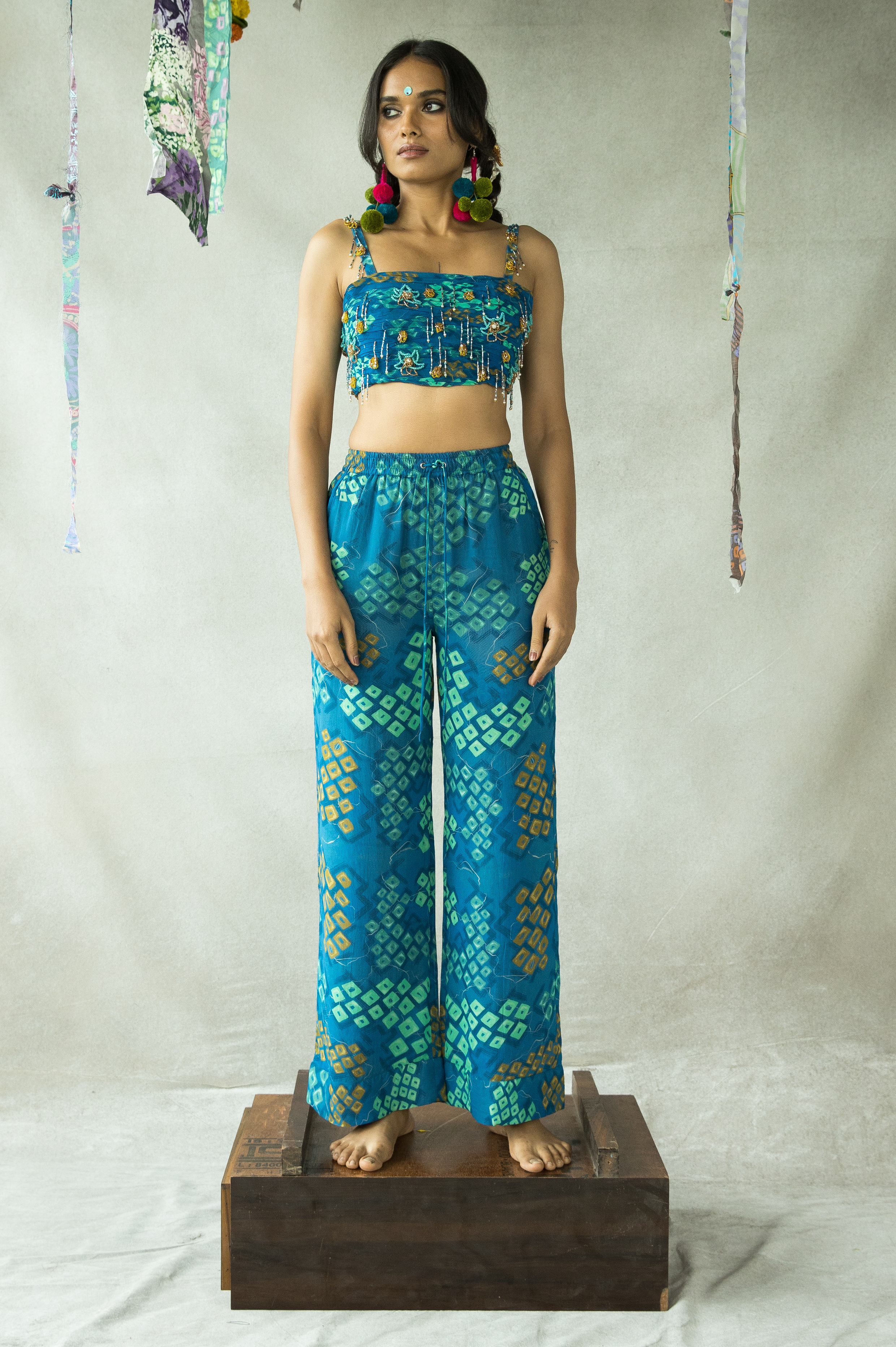 Anouk - By Myntra Kurti Set For Women Indian Style Mandarin Collar Blue  Self Design Polyester Knee Length Regular Kurta with Yarn Dyed Trousers  Kurti Set Party Wear - Walmart.com