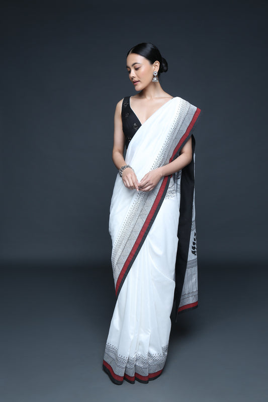 Classic Block Printed Saree Set