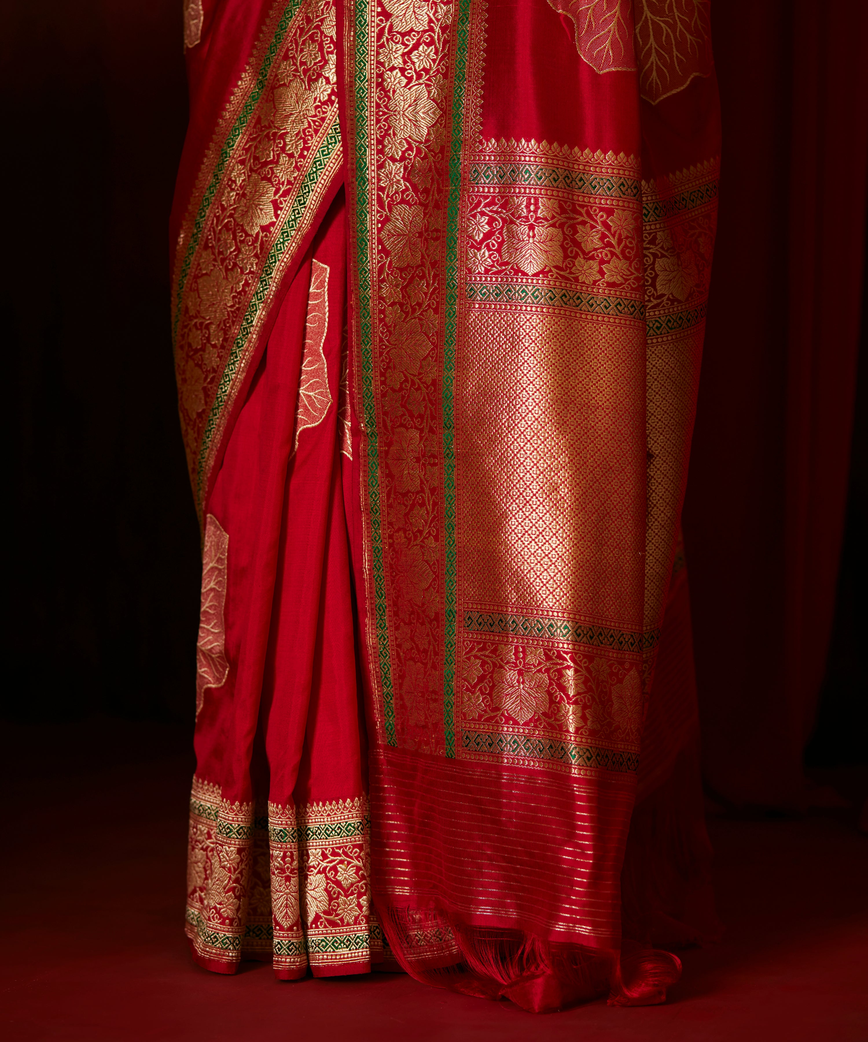 Handloom Banarasi Katan Silk Jaal Saree – Khinkhwab