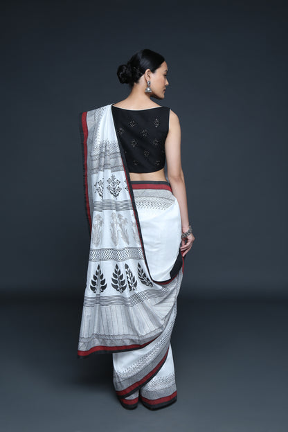 Classic Block Printed Saree Set