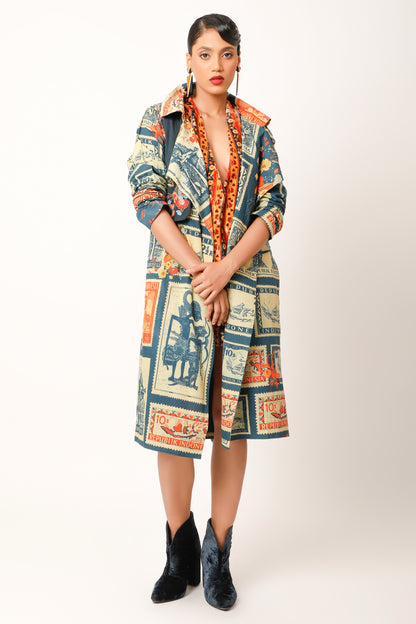 Postage Stamp Printed Trench