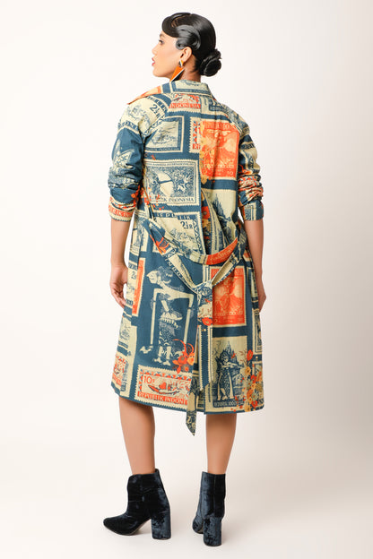 Postage Stamp Printed Trench