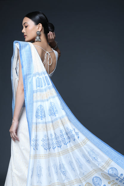 Exquisite Block Printed Saree