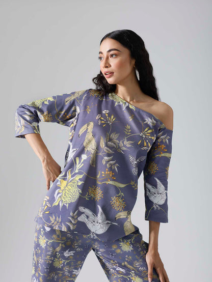 Toucan lavendar mismatch drop shoulder Co-ord