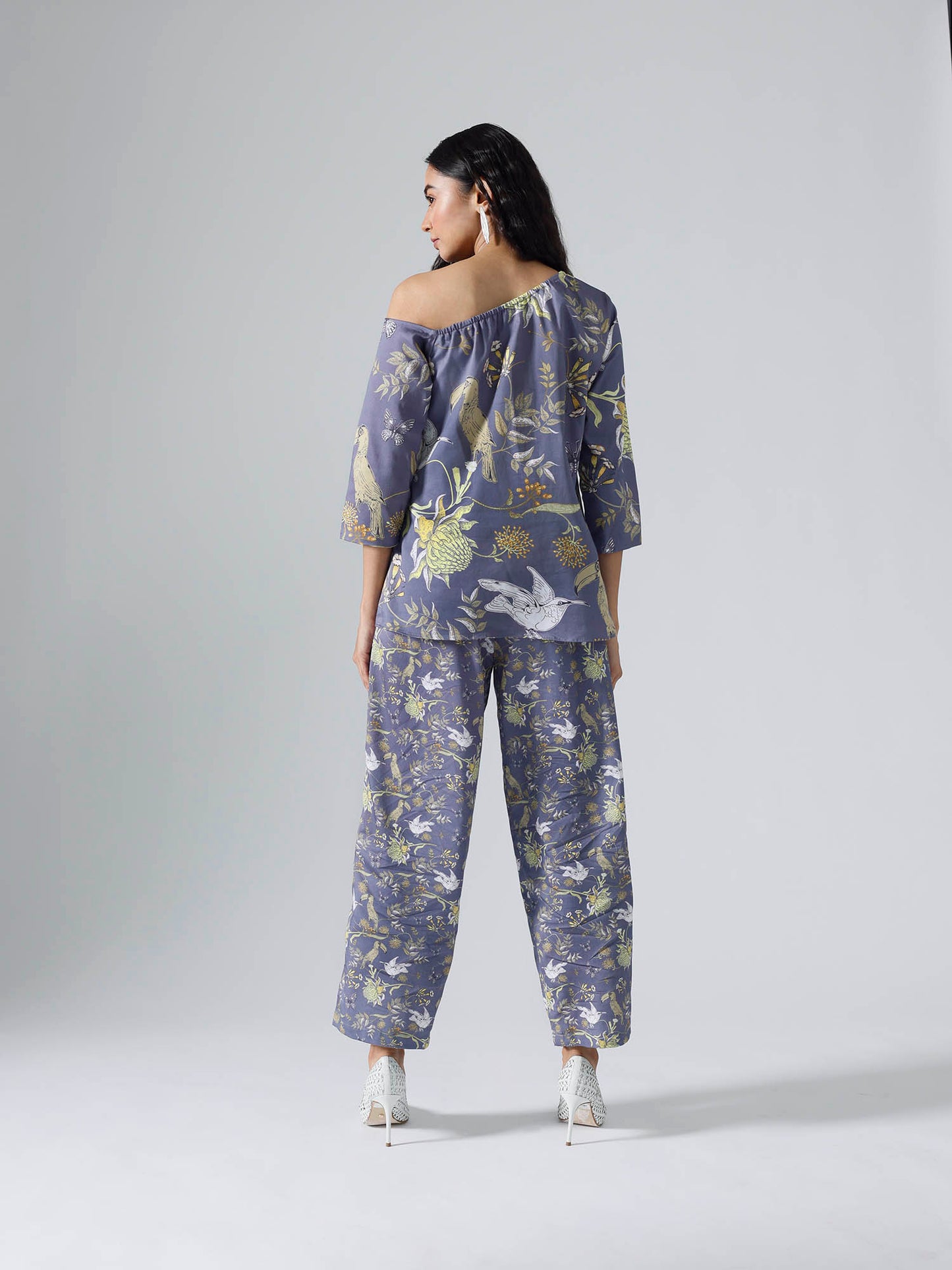 Toucan lavendar mismatch drop shoulder Co-ord