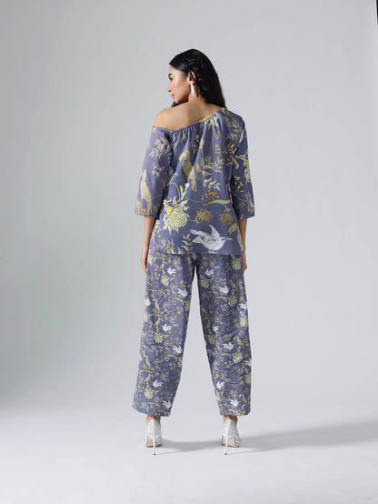 Toucan lavendar mismatch drop shoulder Co-ord