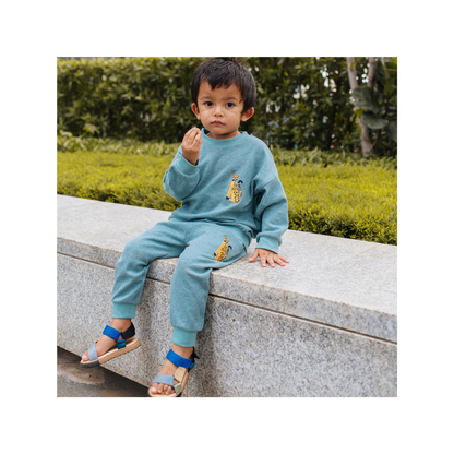 Organic Melange Tracksuit Set- Charlie The Cheetah