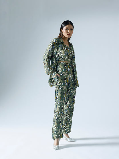 Pixelated Green Co-ord with Inner
