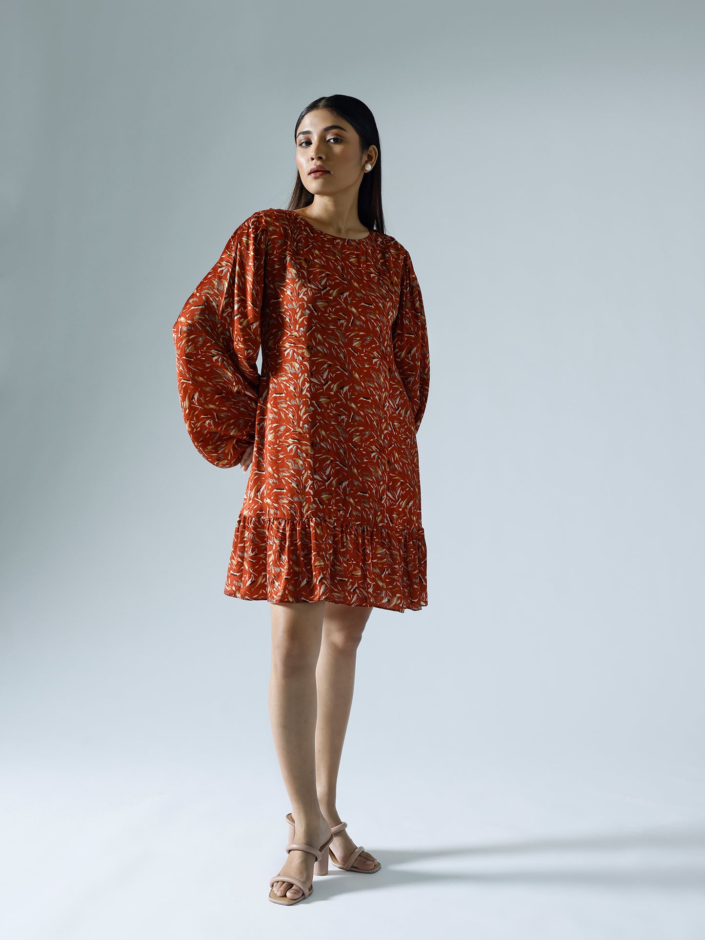Waves red shift dress