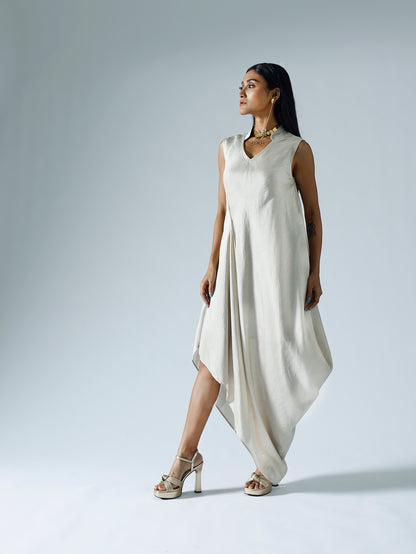 Grey draped dress