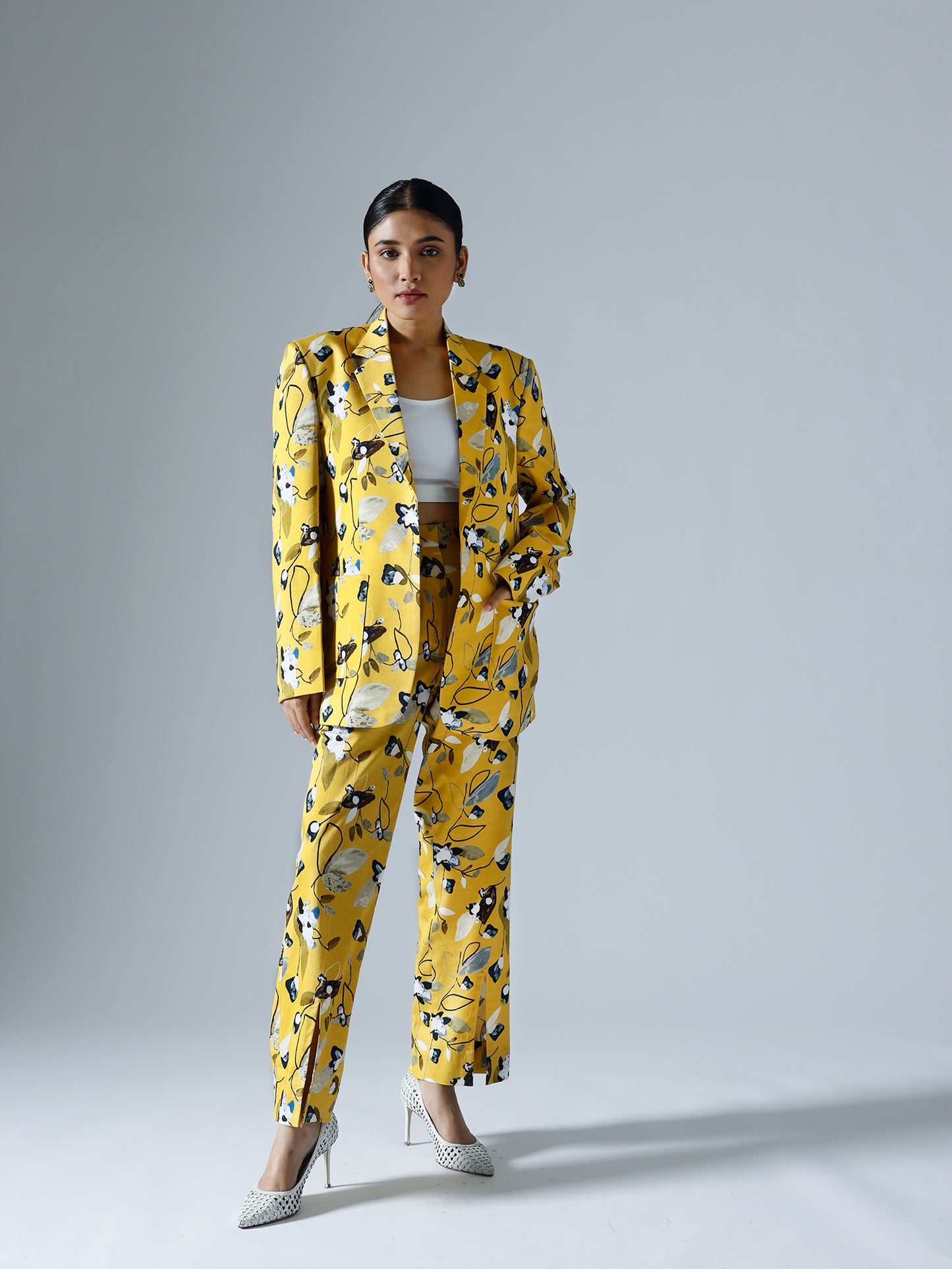 Vivid Yellow Pant Suits