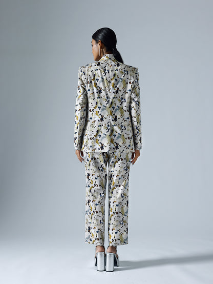 Pixelated Grey Pant Suits