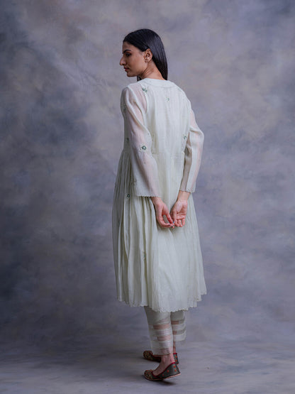 Mint Green Kurta With Lace Edged Dupatta