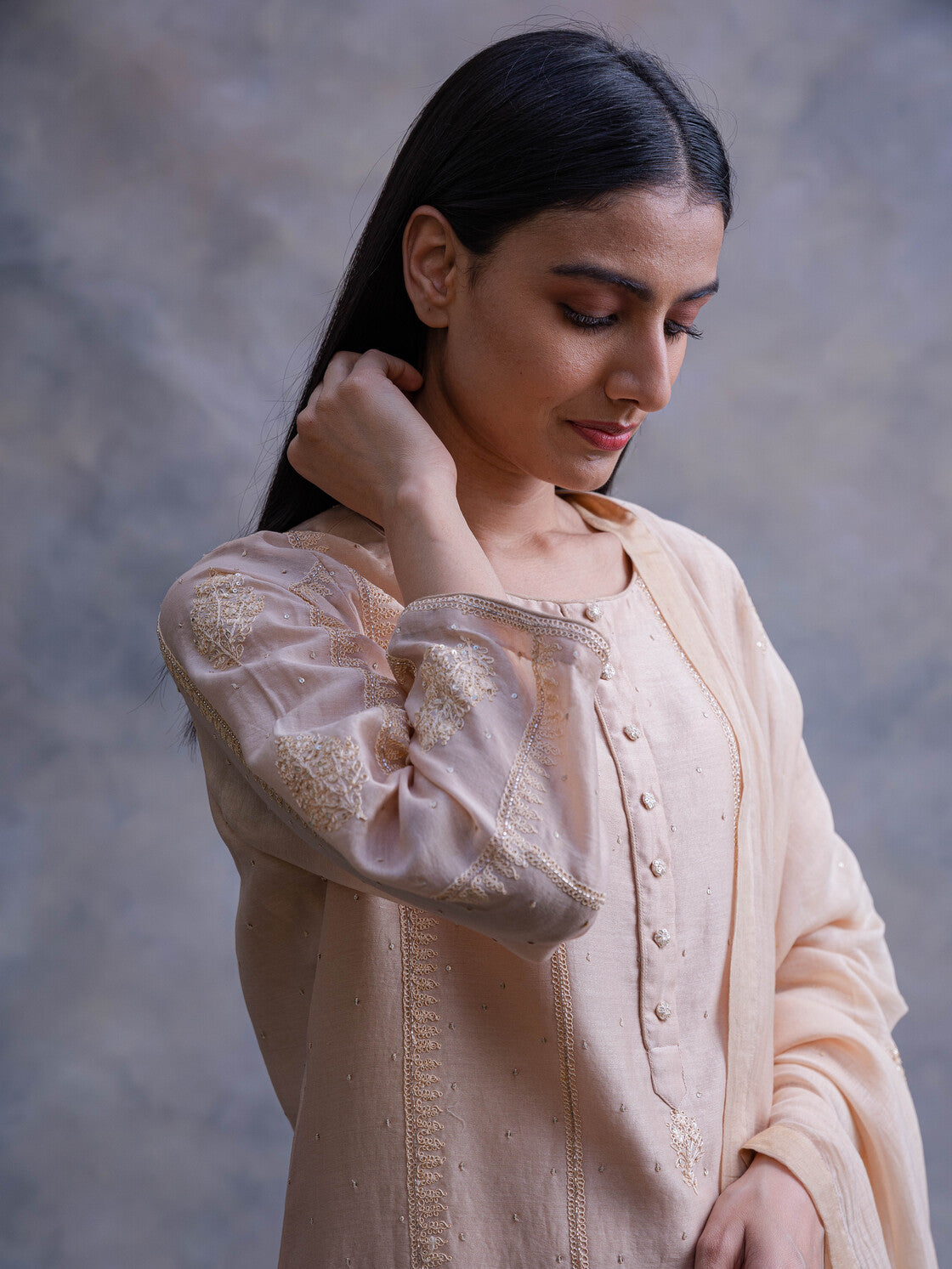 Formal Chanderi Aline Kurta