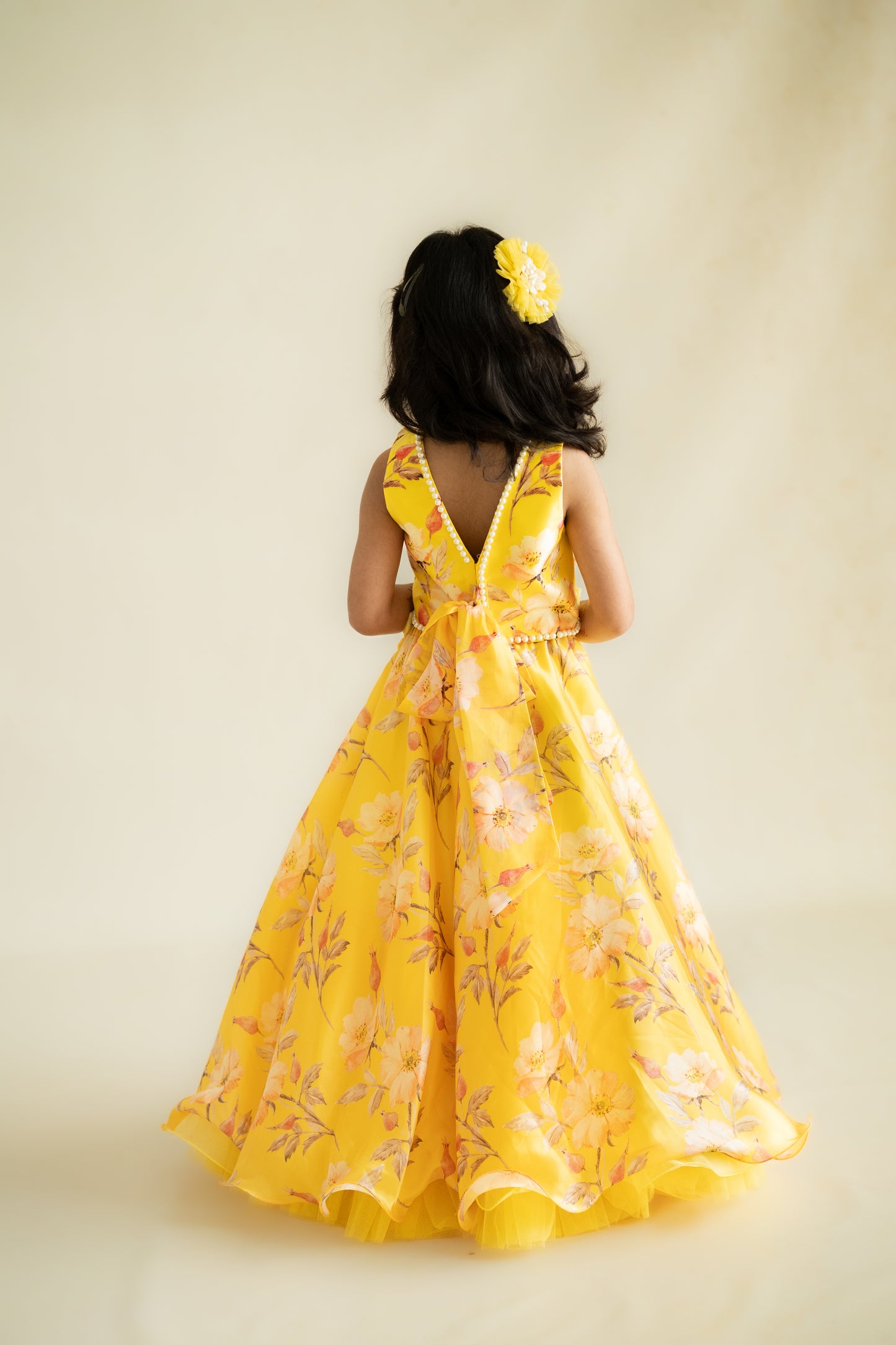 Yellow Printed Lehenga Set