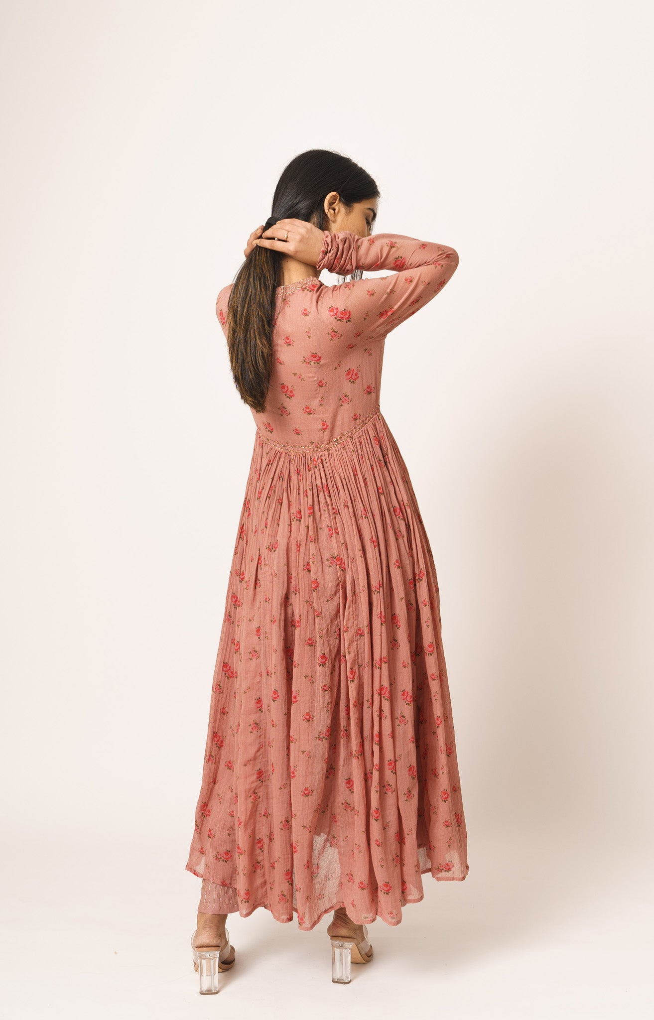 Old Rose Printed Anarkali-Dot38