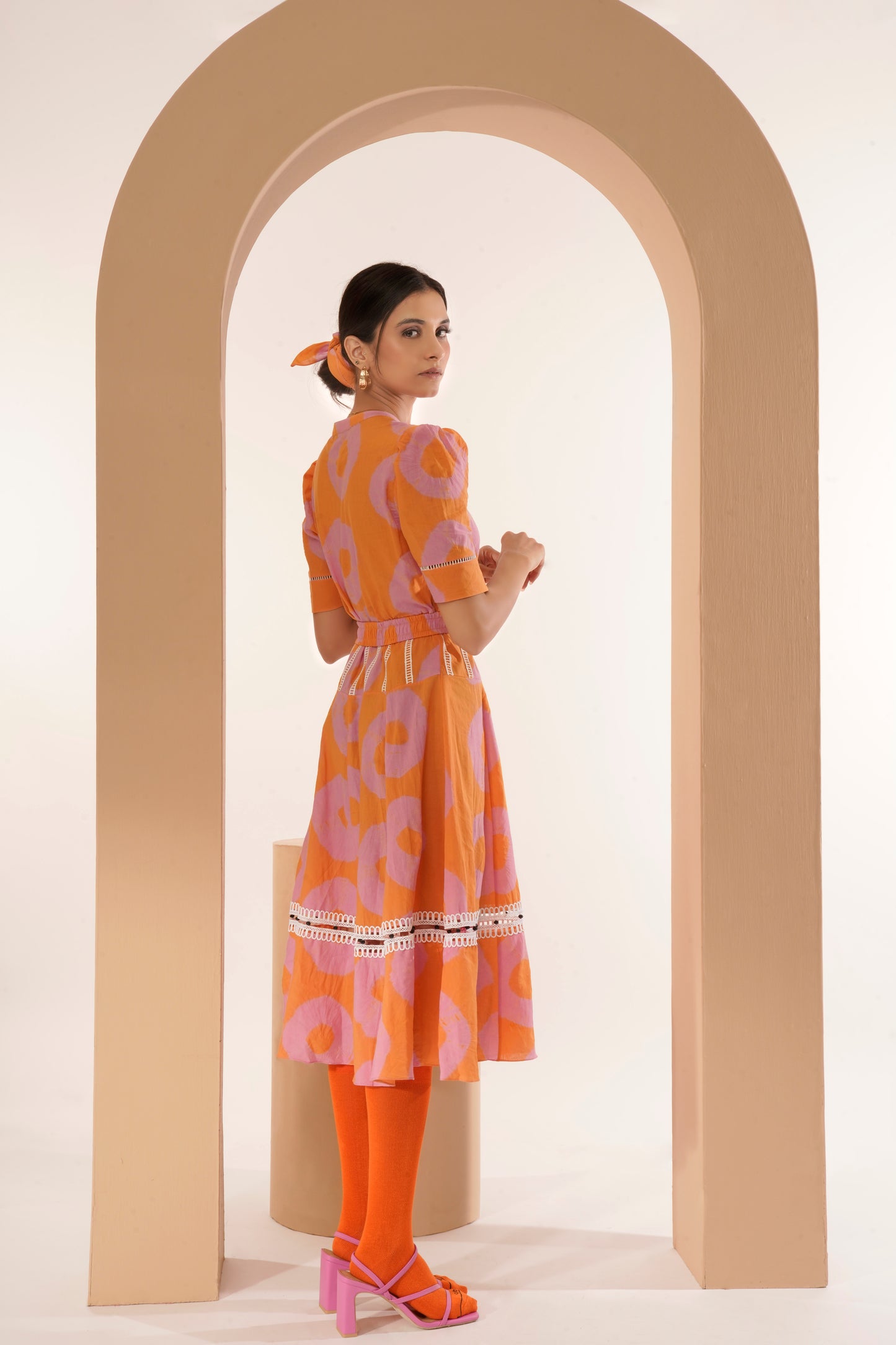 Tie And Dye- Pink Orange Julie Dress