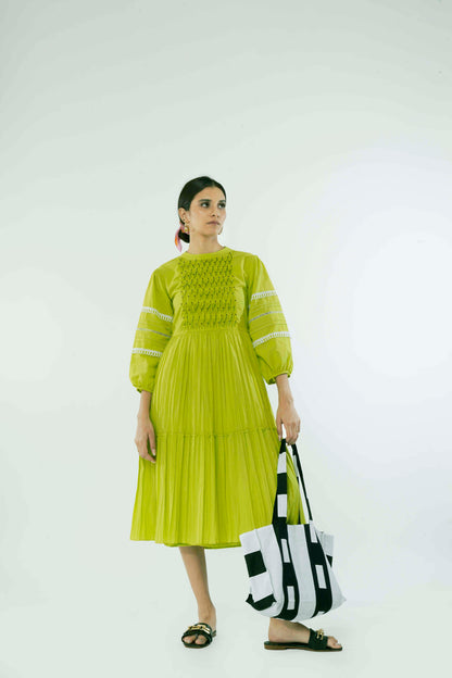 Green Print Ruby Dress