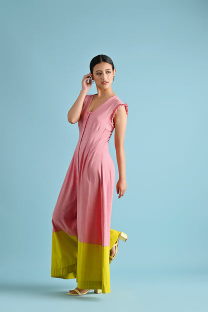 Pink And Yellow Jaunt Jumpsuit