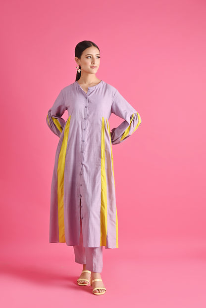 Lilac And Yellow Rusca Dress