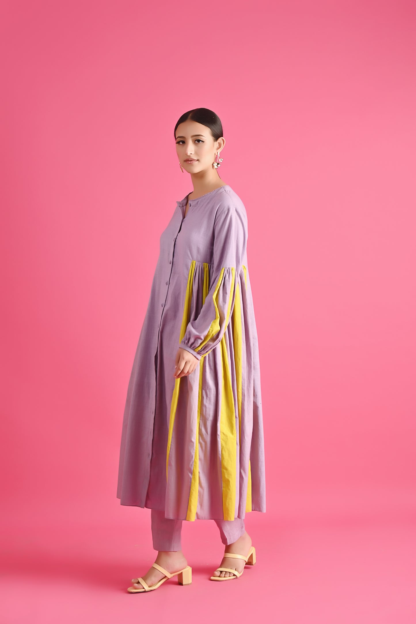 Lilac And Yellow Rusca Dress