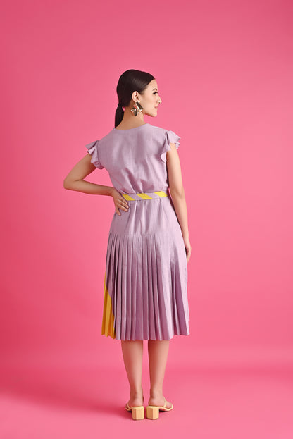 Lilac And Yellow Fronce Dress