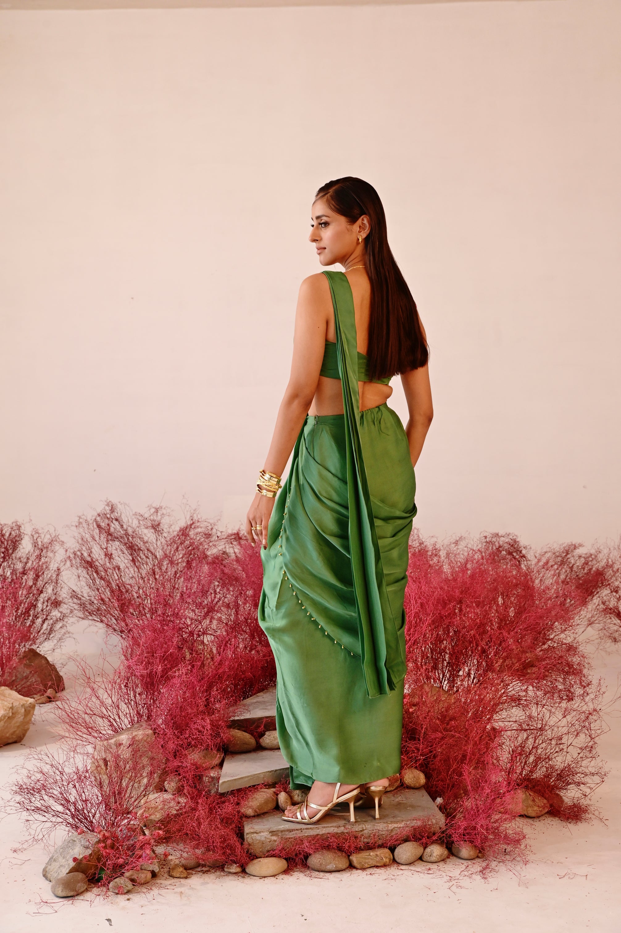 RI Ritu Kumar Beige & Burgundy Embroidered Kurti With Dhoti Trousers –  Saris and Things
