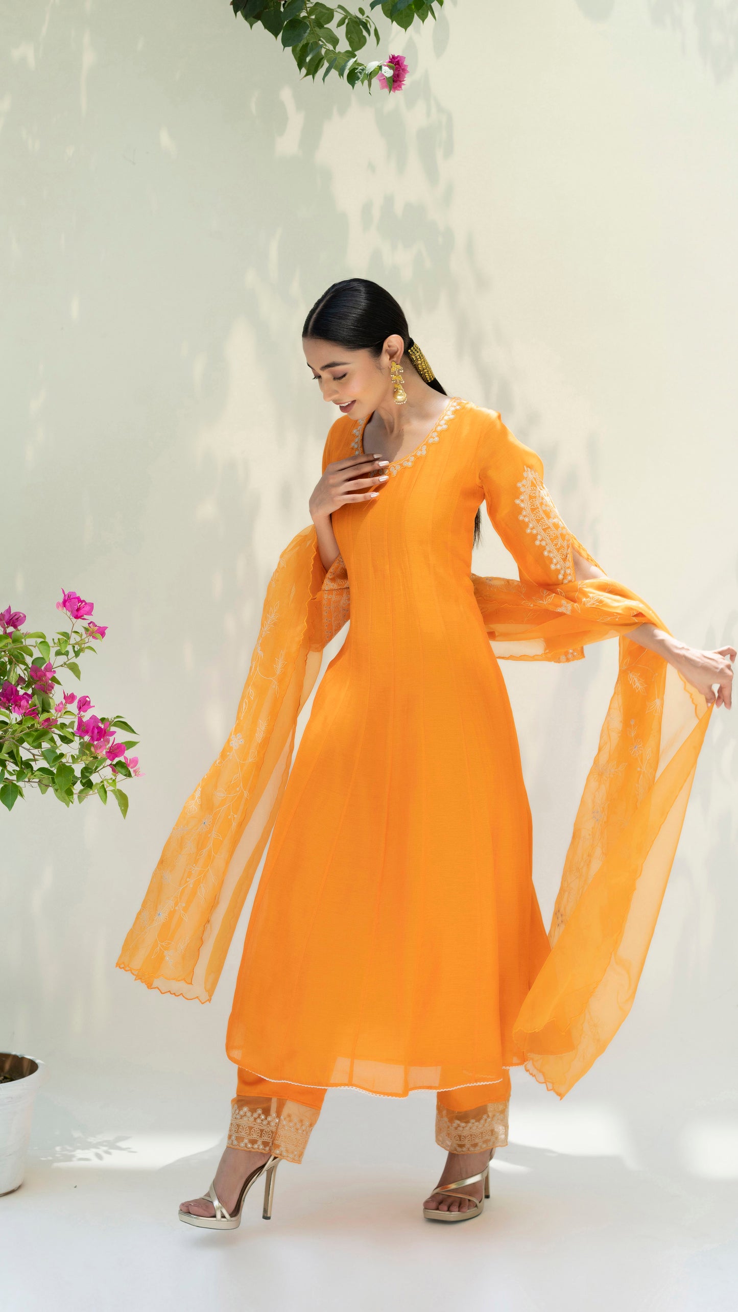 Dastak Anarkali Set - Burnt Orange