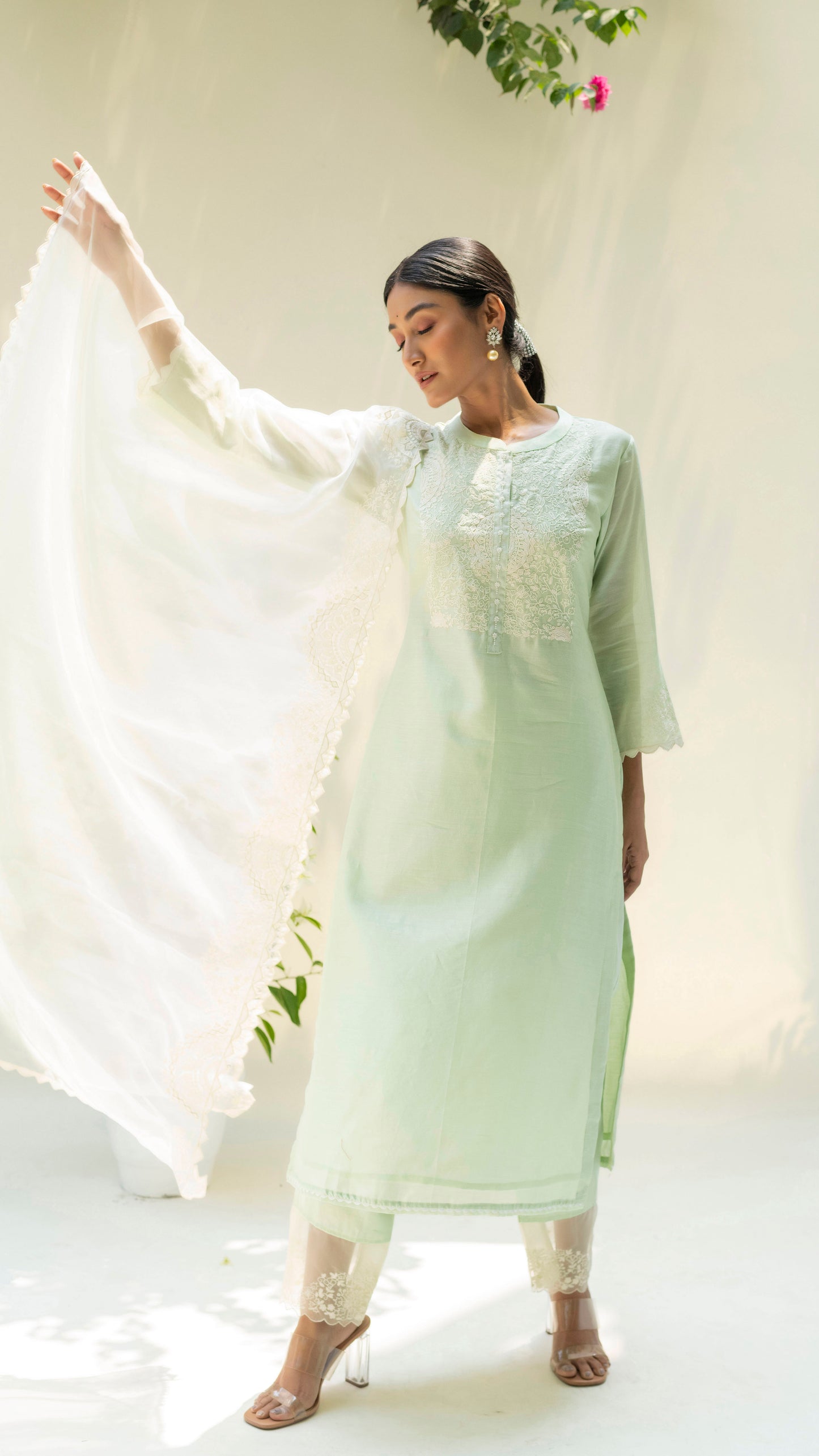 Fiza Kurta Set - Pastel Green