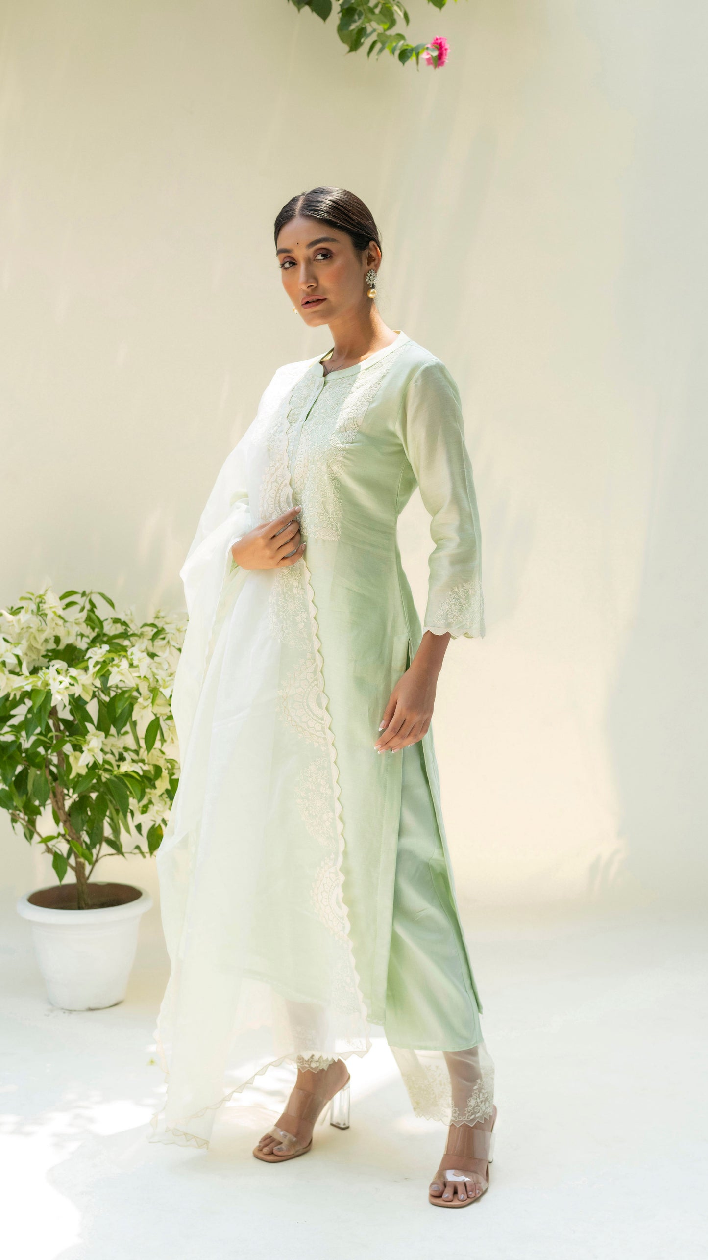 Fiza Kurta Set - Pastel Green