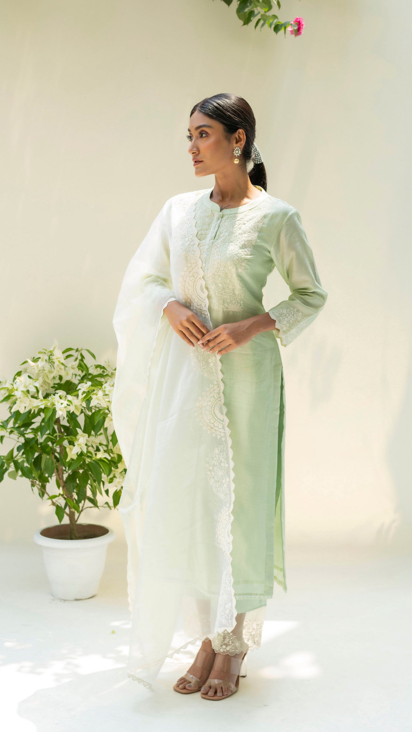 Fiza Kurta Set - Pastel Green