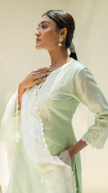 Fiza Kurta Set - Pastel Green