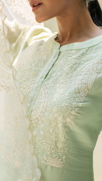 Fiza Kurta Set - Pastel Green