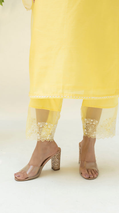 Fiza Kurta Set - Pastel Yellow