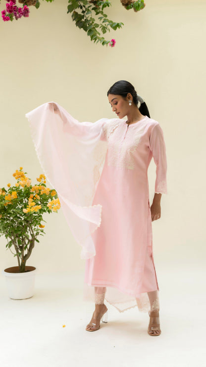 Fiza Kurta Set - Pastel Pink