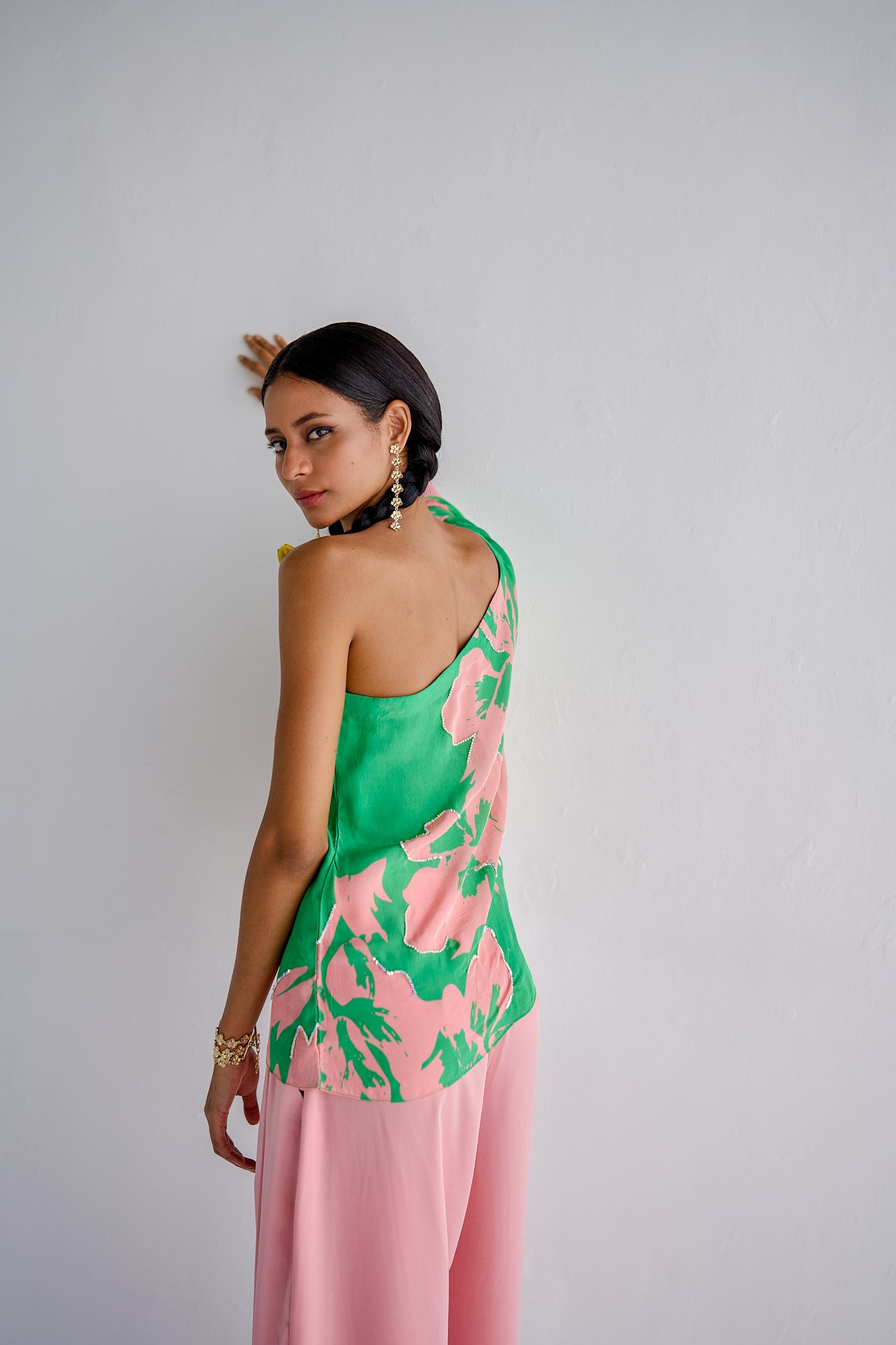 Green Pink Cape Set