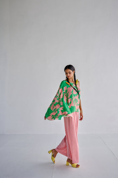 Green Pink Cape Set