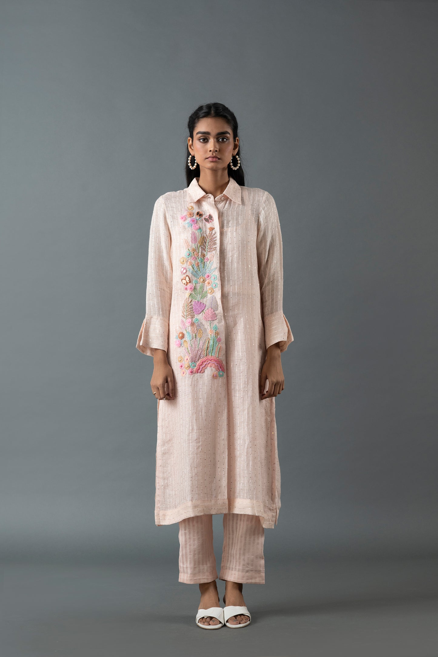 Soft Crepe Pink Kurta Sets