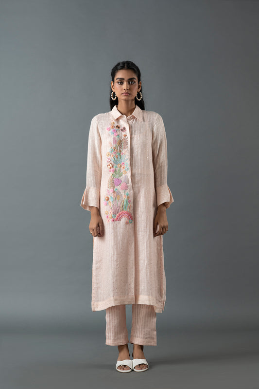 Soft Crepe Pink Kurta Sets