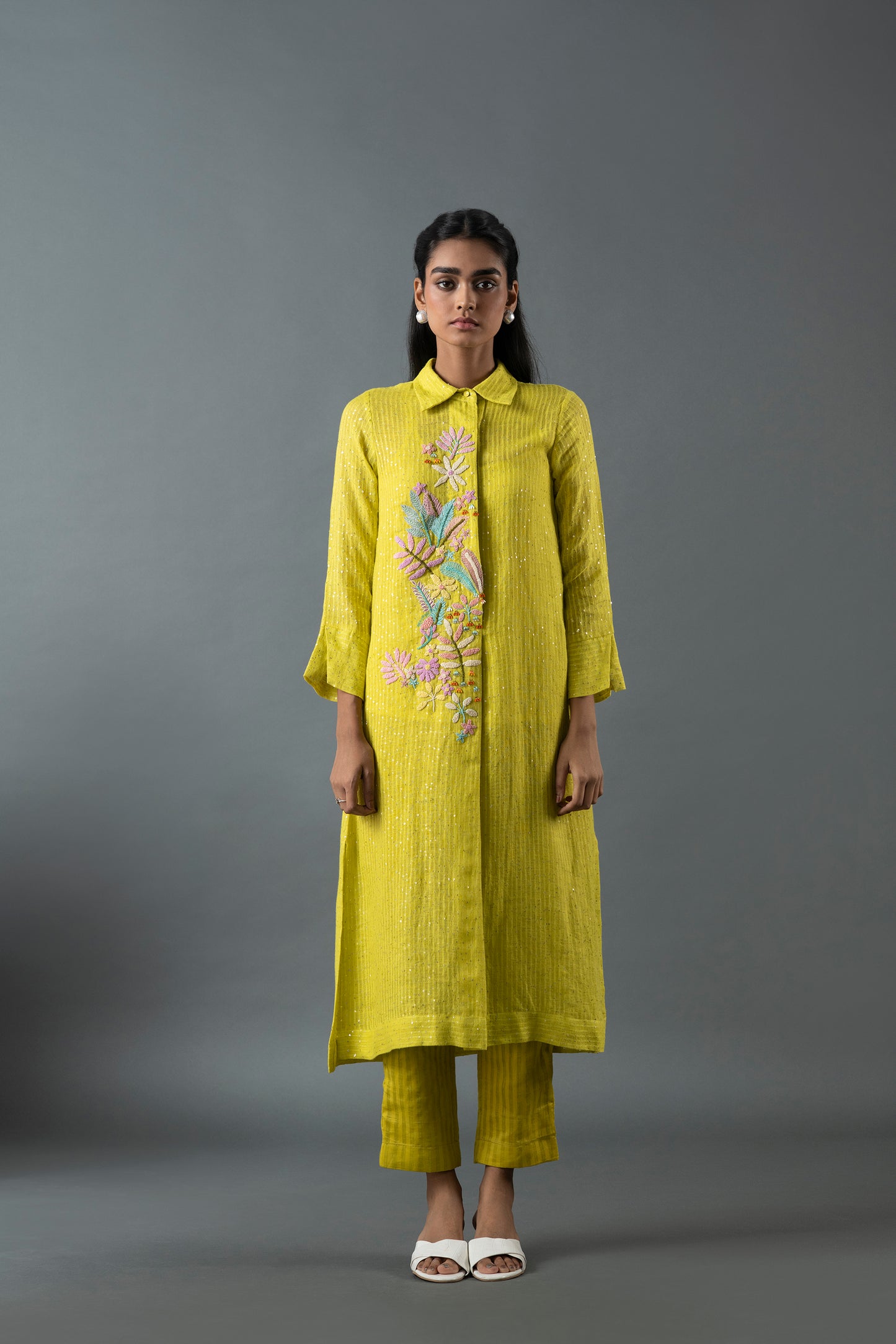 Kurta Paired With Linen Fletcher Pants