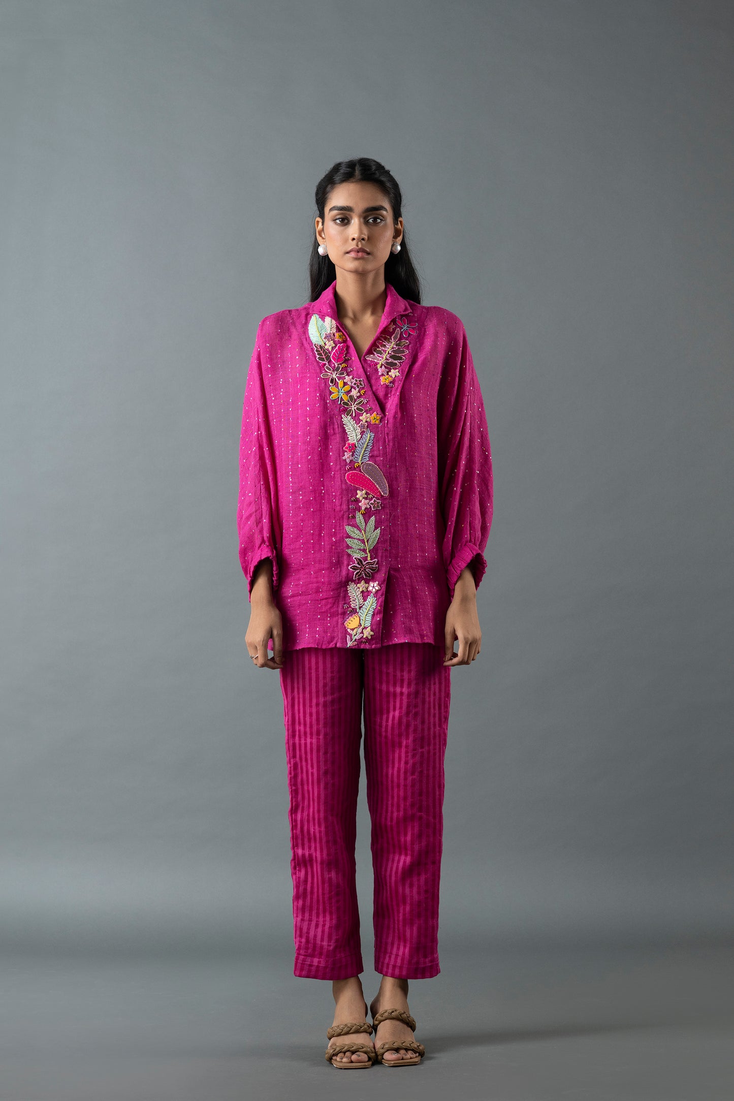 Magenta Anti-Fit Indo Western Kurta Sets