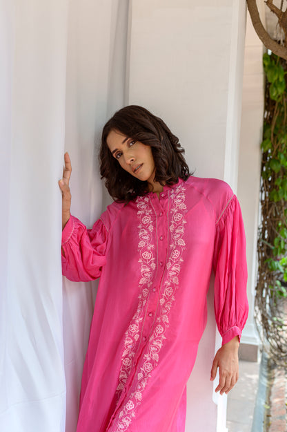 Lauren Pink Button Down Kurta