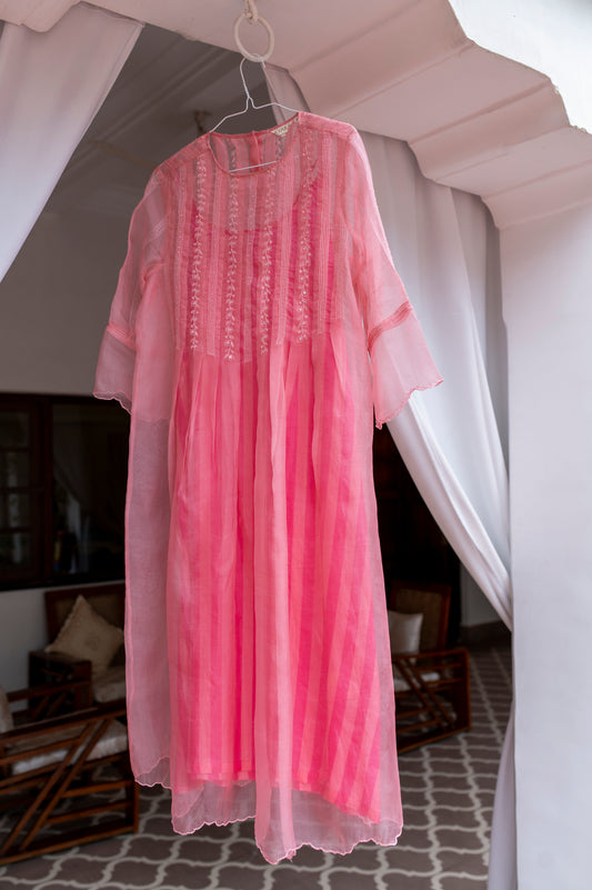 Cheryl Pink Pleated Dress