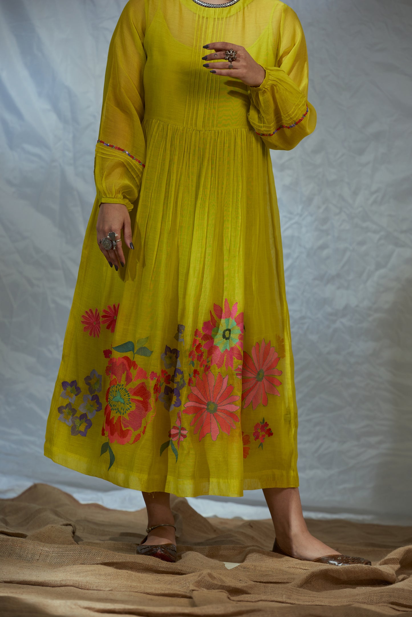 Marigold Emb. Gather Dress