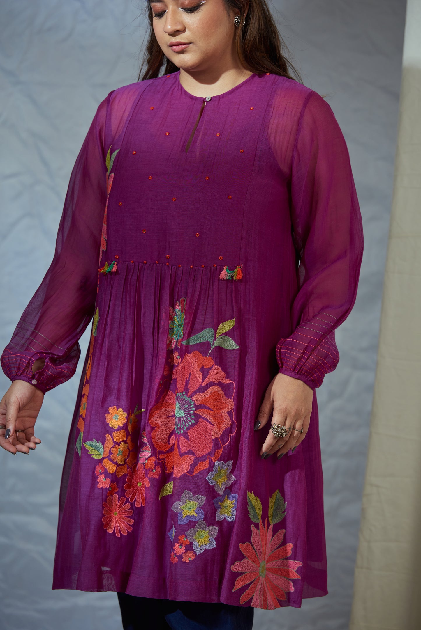 Marigold Emb. Gather Tunic