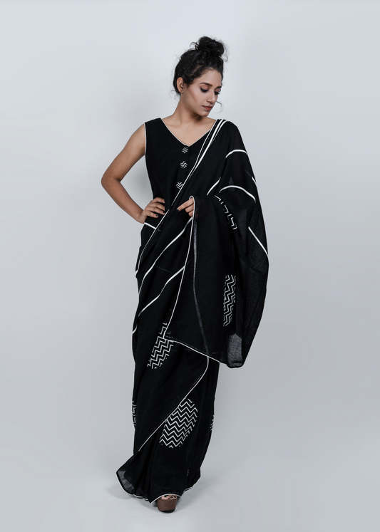 Mystic Black Saree