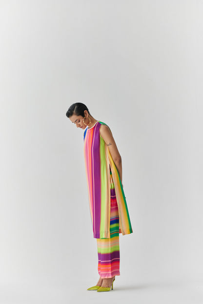 Rainbow Kurta And Pants Co-Ord