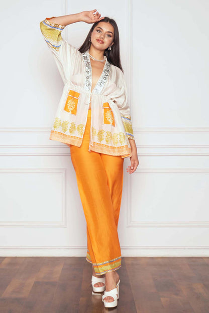 ORANGE PEPLUM & STRAIGHT PANTS