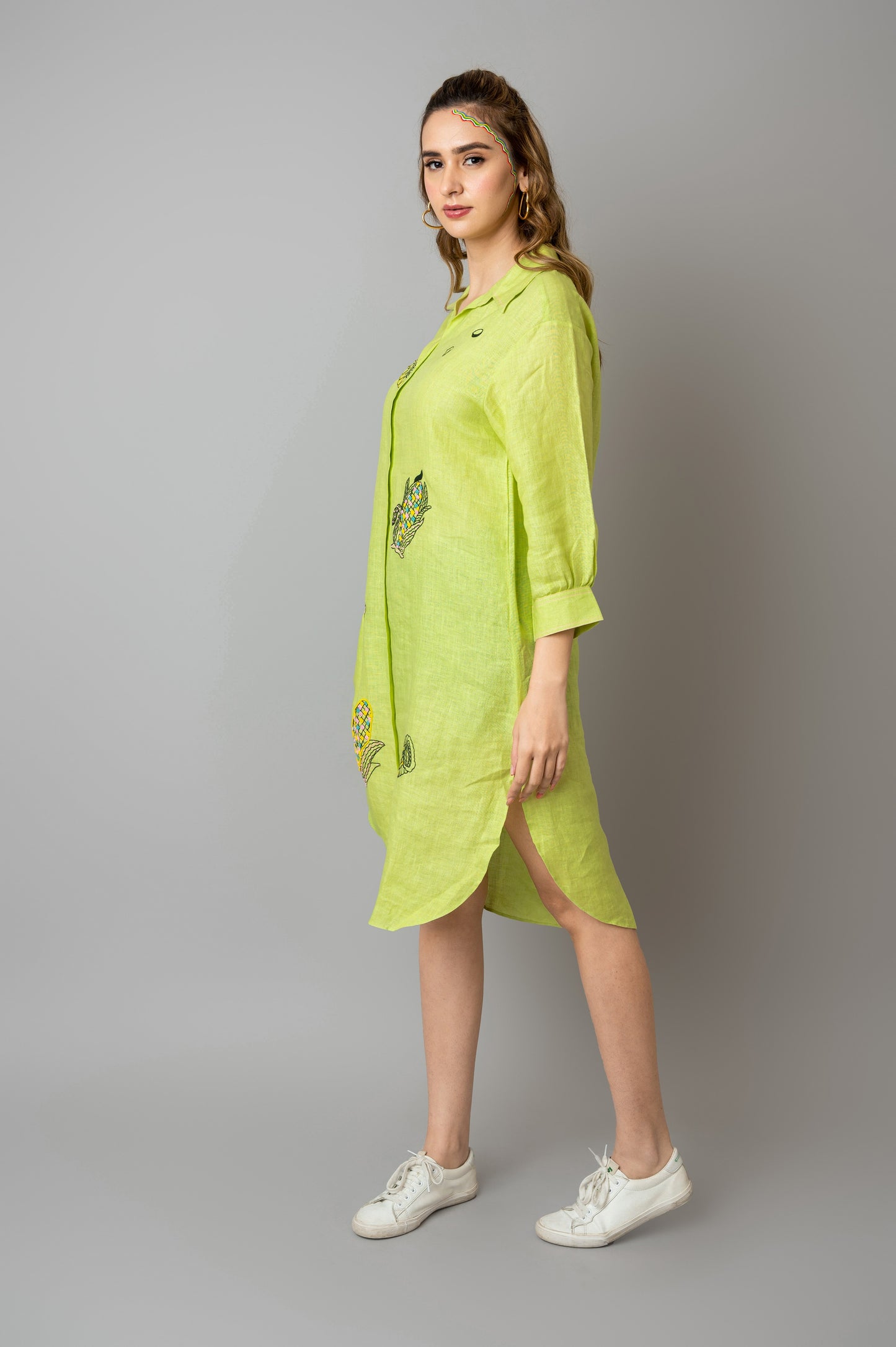 Sage Green Bhutta Long Shirts